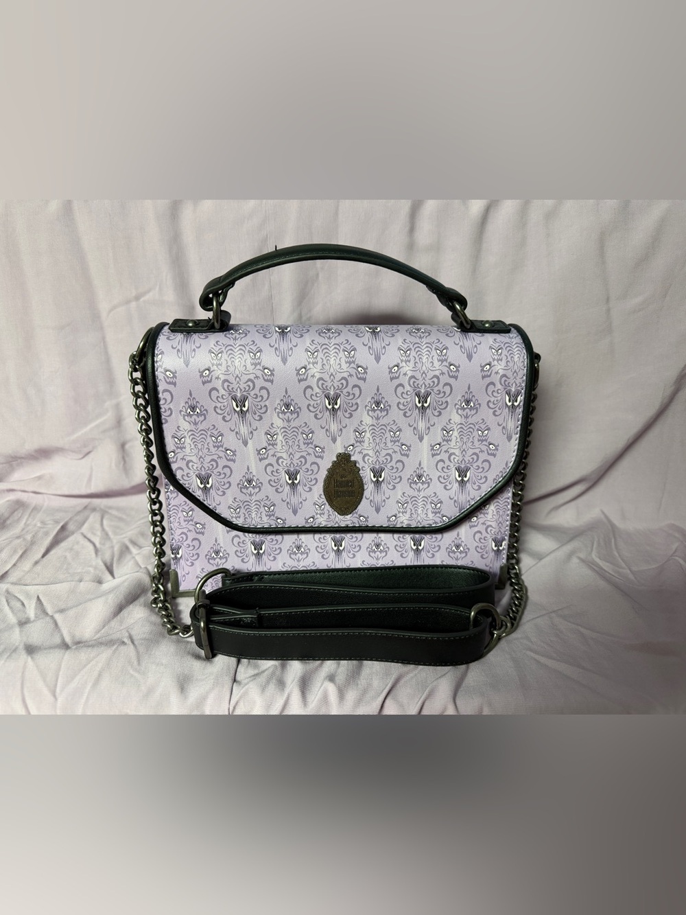 Loungefly Disney Parks Haunted Mansion Damask Pattern Crossbody Handbag